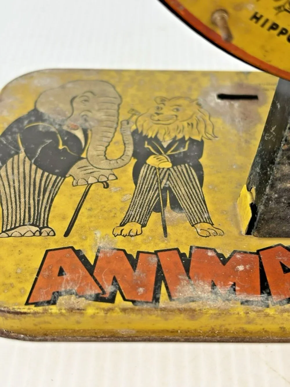 Antique Baldwin Manufacturing Animal Bingo Tin Litho Wheel Game #225 AS IS
